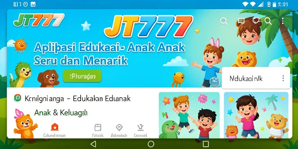 Antarmuka ceria dan interaktif JT777 untuk belajar anak.