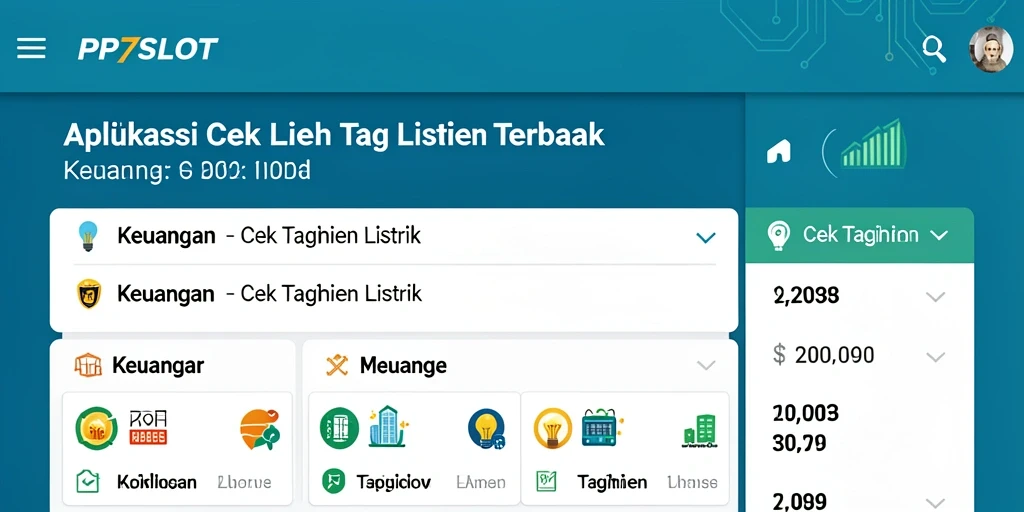 Antarmuka PP7SLOT menampilkan fungsi cek tagihan listrik yang intuitif.