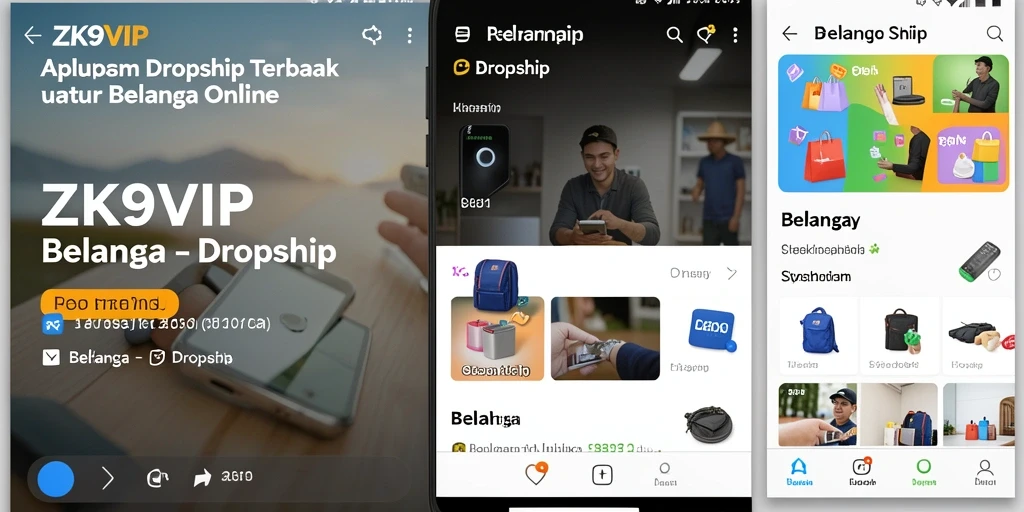Tampilan antarmuka aplikasi ZK9VIP untuk dropship yang praktis dan modern.