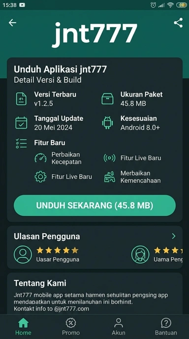 Tampilan halaman APK jnt777
